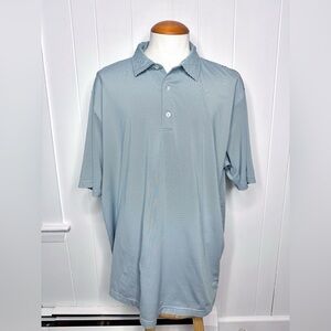 Genteal Blue/Green Teal Striped Performance Polo Shirt